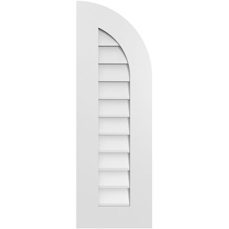 Ekena Millwork Quarter Round Top Right Surface Mount PVC Gable Vent w/ 3-1/2"W x 1"P Standard Frame, 12"W x 36"H GVPQR12X3601SN